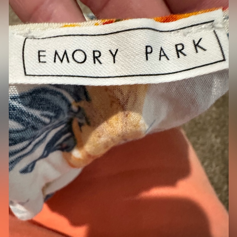 Emory Park Blue and Orange Hawaiian Patterned midi slip dress. - Picture 11 of 13